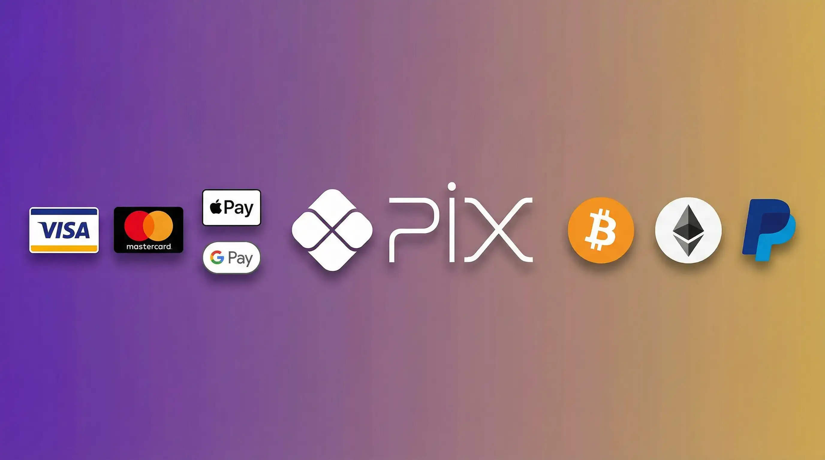 Métodos de pagamento PIX cartão criptomoeda